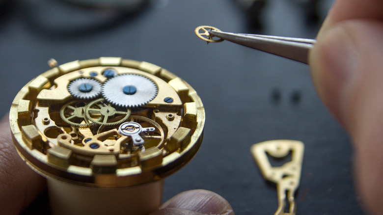 Pocket watch taken apart