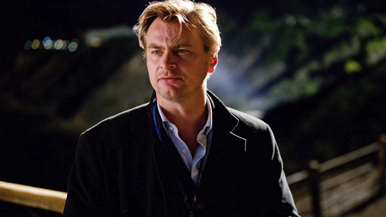Christopher Nolan on the set of 