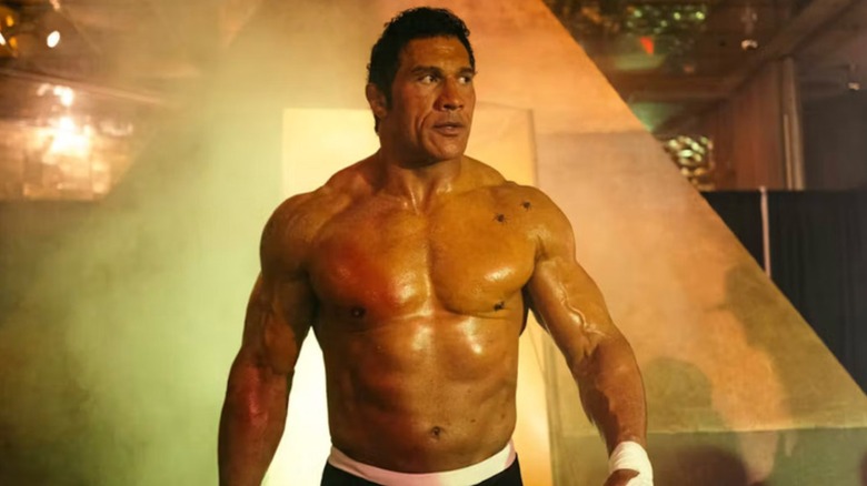 Dwayne Johnson as Mark Kerr in The Smashing Machine
