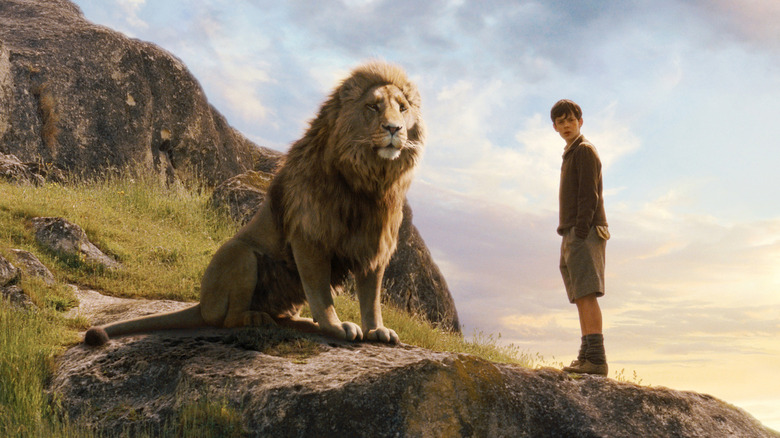 Aslan and Edmund in The Lion, the Witch and the Wardrobe