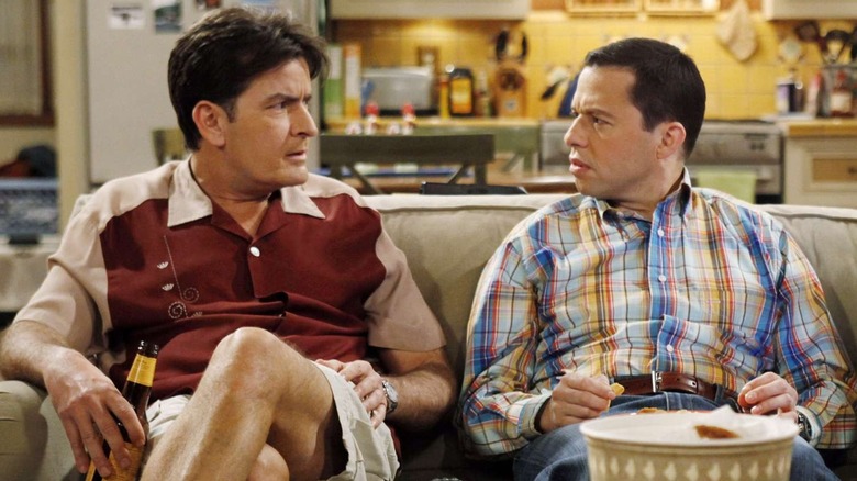 Charlie and Alan looking at each other