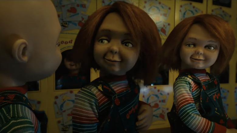 A trio of Chucky dolls in the Chucky series