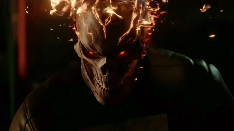 Robbie Reyes turning into Ghost Rider in Agents of S.H.I.E.L.D.
