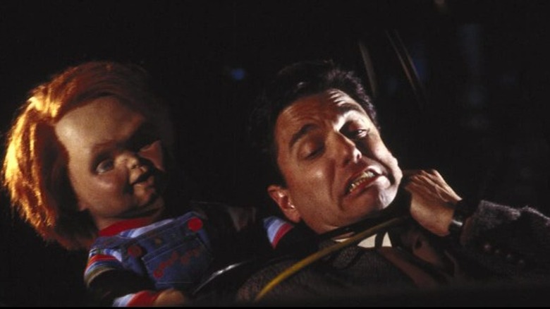 Chucky strangles Chris Sarandon