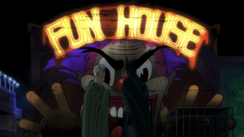Batman and Jim Gordon facing the Fun House in Batman: The Killing Joke