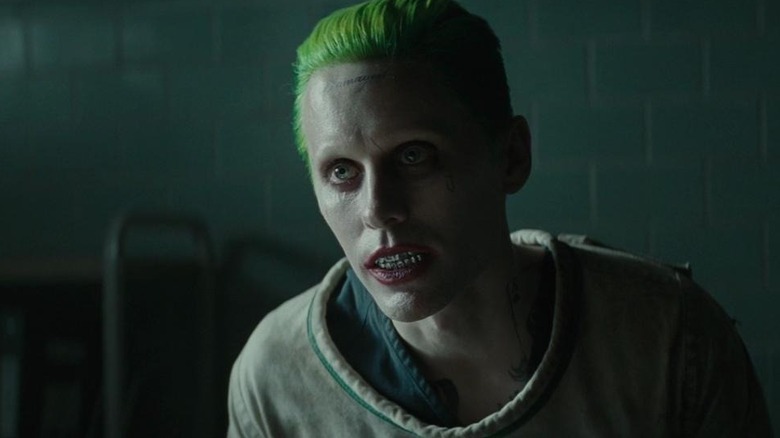 Jared Leto as the Joker in a straitjacket in Suicide Squad