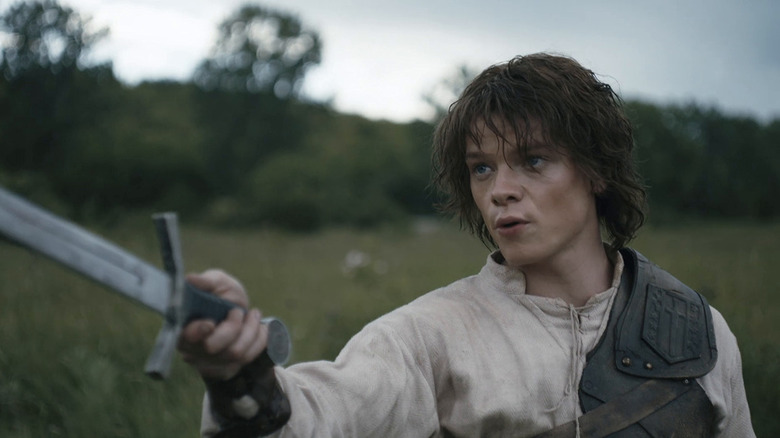 Edric holding a sword in Dragonheart: Battle for the Heartfire