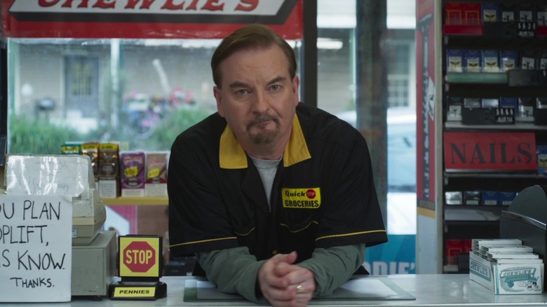 Brian O'Halloran as Dante Hicks, leaning on the counter in Clerks III