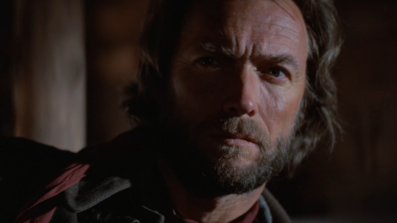 Josey Wales (Clint Eastwood) looking across a bar in The Outlaw Josey Wales