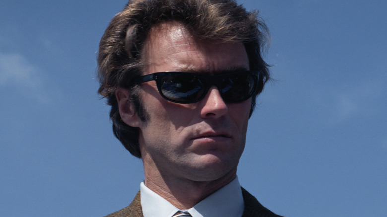 Harry Callaghan wearing sunglasses in Dirty Harry