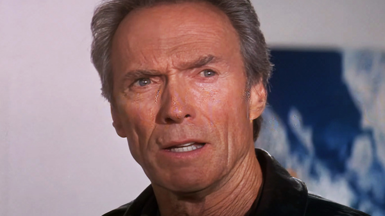 Clint Eastwood's Frank D. Corvin is seen in closeup in Space Cowboys