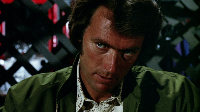 Clint Eastwood as Dave Garver looking wary in Play Misty for Me