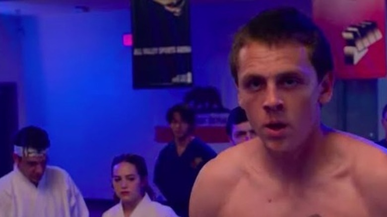 Jacob Bertrand's Eli Moskowitz shirtless on Cobra Kai