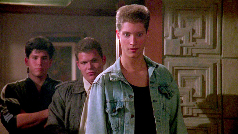 Sean Kanan with Terry Silver's minions in The Karate Kid Part III