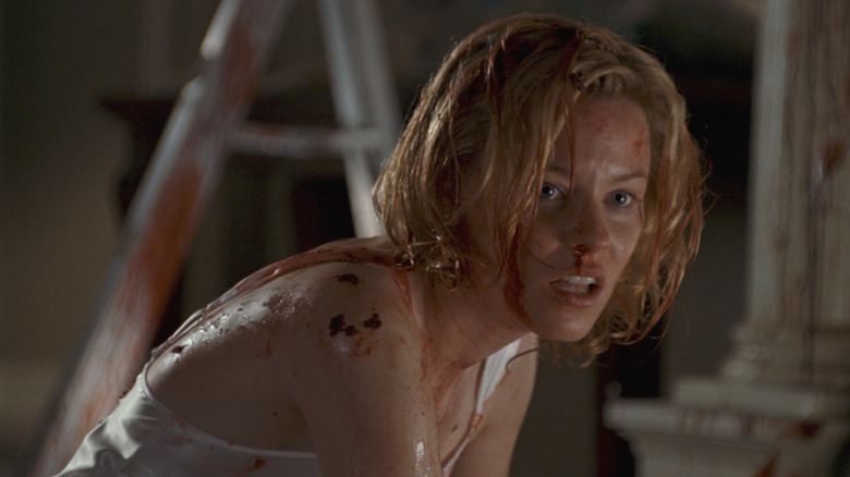Elizabeth Banks covered in goo in Slither