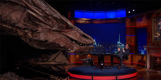 Colbert interviews Smaug