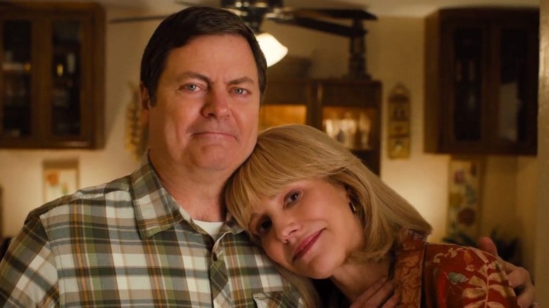 Nick Offerman and Mary-Louise Parker as Kaepernick's parents in Colin in Black and White