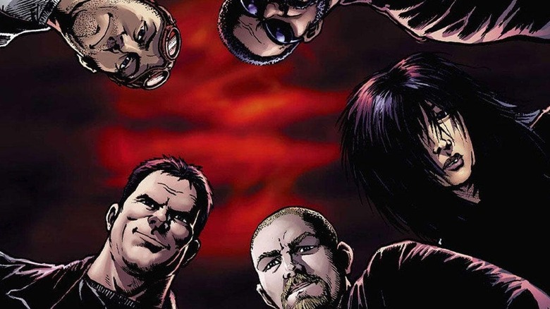 The Boys stare red sky