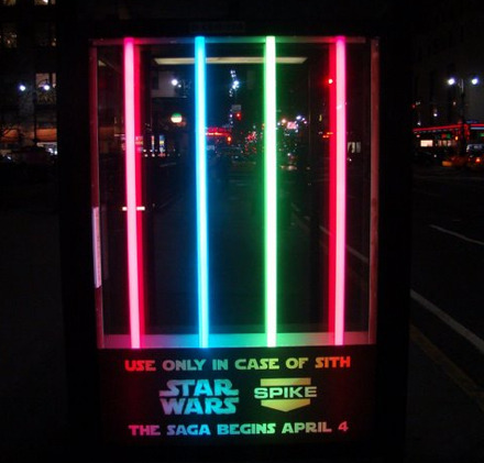 Star Wars Bus Shelter Nighttime