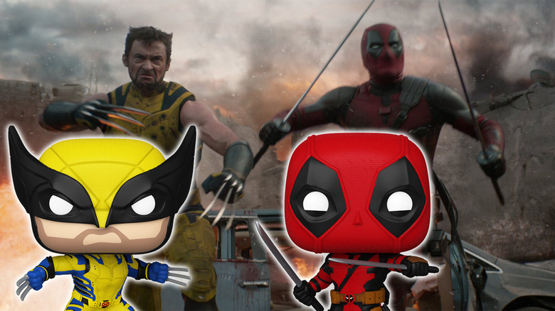 Deadpool & Wolverine trailer still with Funko POPs