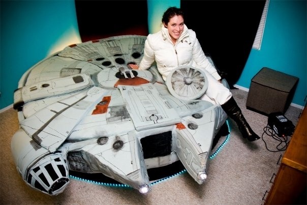 Kayla Kromer's Millennium Falcon Bed