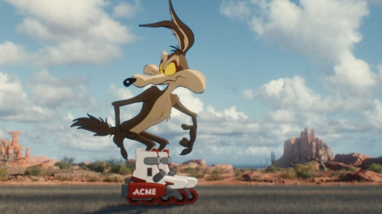 The Coyote wearing rocket skates in Coyote vs. Acme