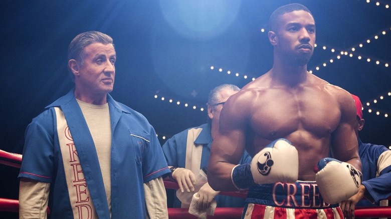 Rocky and Adonis Creed in the ring