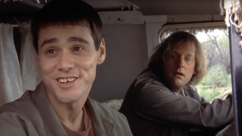 Harry and Lloyd in car Dumb and Dumber