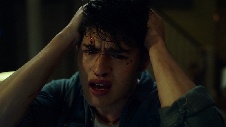 bloody Gregg Sulkin hands in hair