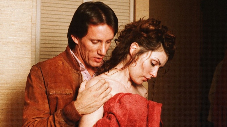 James Woods and Deborah Harry being intimate in Videodrome.