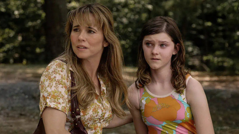Pamela Voorhees and Grace look out at the lake in Crystal Lake