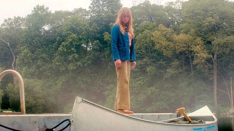 Pamela Voorhees considers taking a canoe out in Crystal Lake