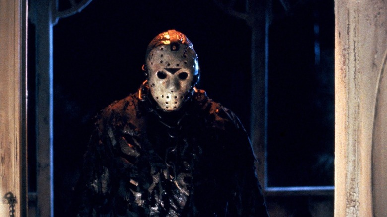 Jason Voorheees standing in the doorway in Friday the 13th: Part VII - The New Blood