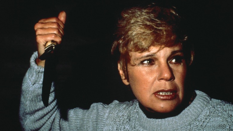 Pamela Voorhees weilding a knife in Friday the 13th (1980)