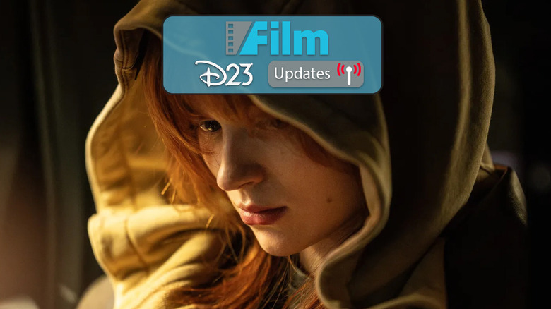 Sadie Sink as Jean Grey with a /Film D23 Live Blog graphic