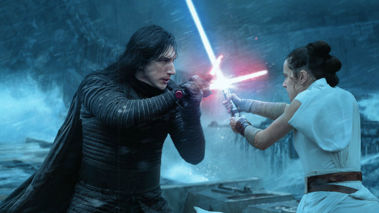 Kylo Ren and Rey in The Rise of Skywalker