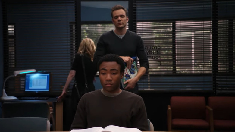 Gillian Jacobs, danny Glover, and Joel McHale in Community