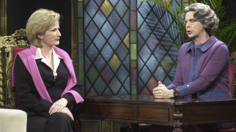 Dana Carvey talking to Ana Gasteyer Saturday Night Live
