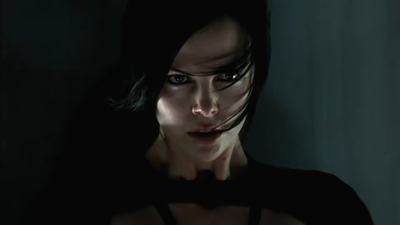 Charlize Theron looking determined