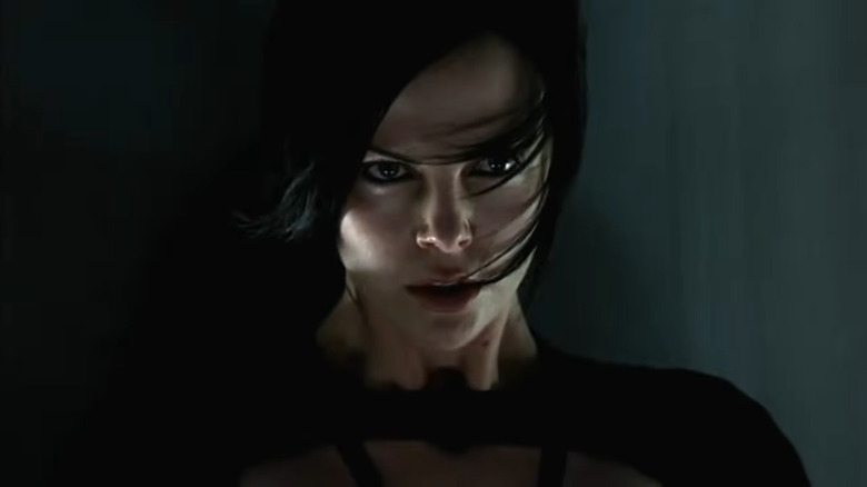 Charlize Theron looking determined