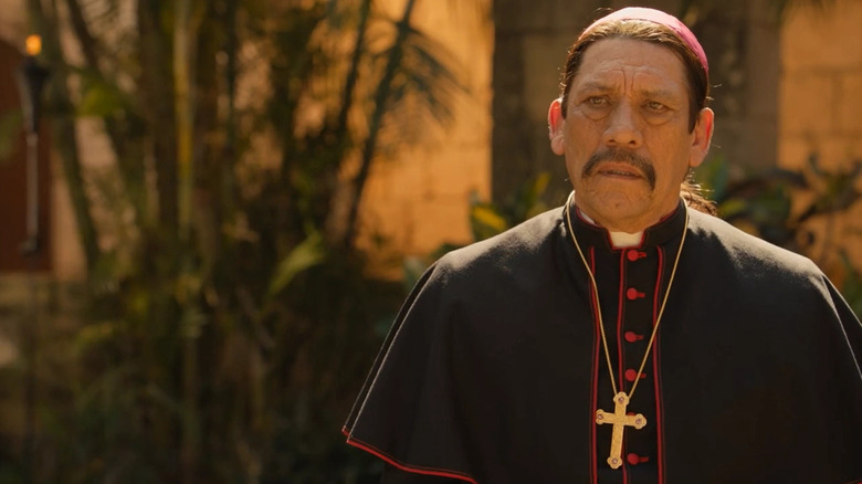 Danny Trejo wears a cassock as Bishop Edward Galano on Bones