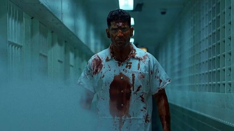 Jon Bernthal as the Punisher covered in blood