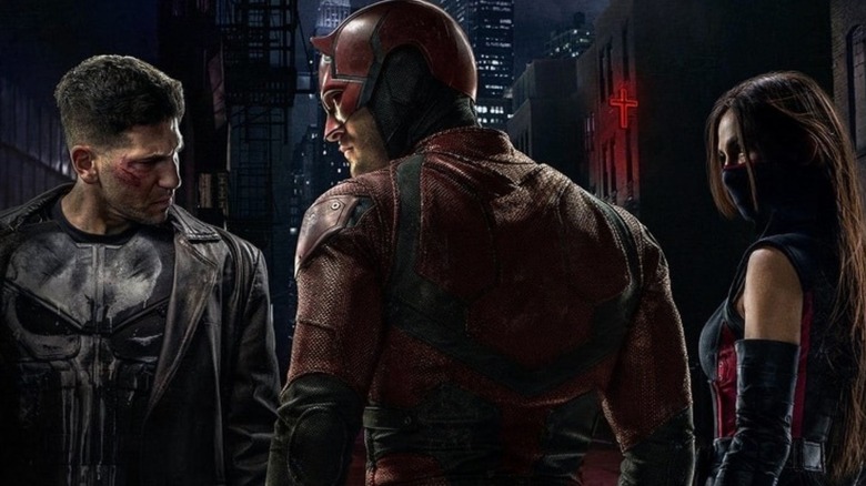 Daredevil season 2 poster: Punisher, Daredevil, and Elektra