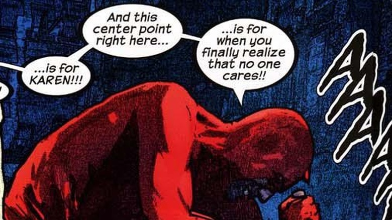 Daredevil carving Bullseye's forehead
