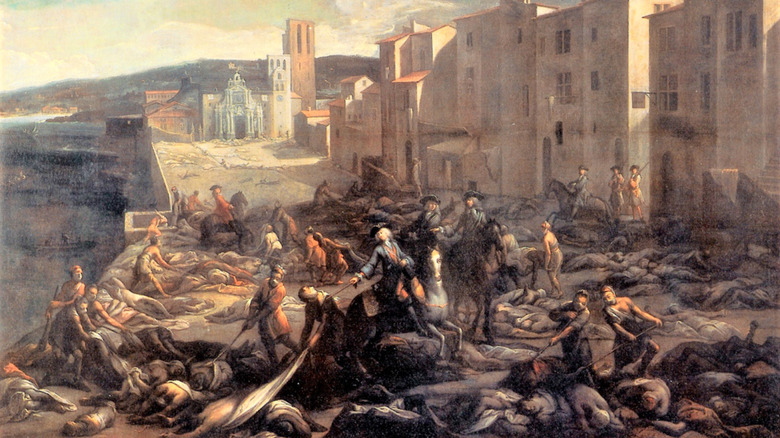 "Scène de la peste de 1720 à la Tourette" depicts the ravages of the plague