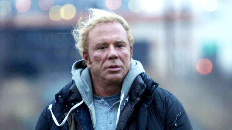 Sad Mickey Rourke in The Wrestler