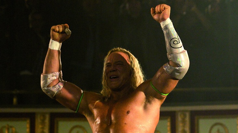Happy Mickey Rourke in The Wrestler