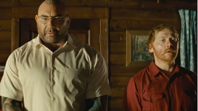 Dave Bautista and Rupert Grint in Knock at the Cabin