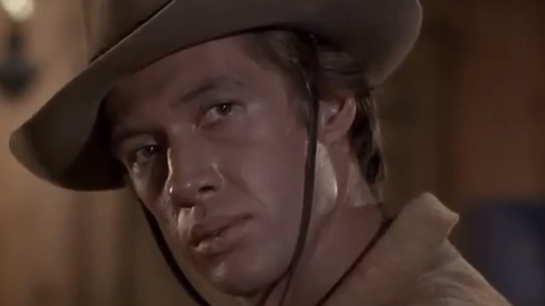 David Carradine's Shane is seen in closeup in Shane