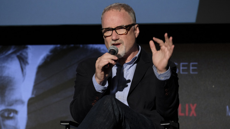 David Fincher on stage 